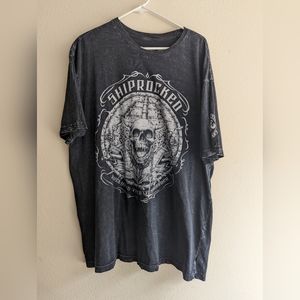 Men’s Affliction T-shirt Size XXXL Black Grey Fade Shiprocked Miami 2016 EUC Tee